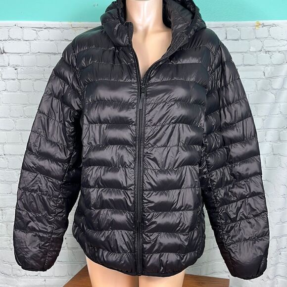 Wantdo Black Duck Down Feather Lightweight Hooded Quilted Puffer Jacket Size XXL - Picture 1 of 7